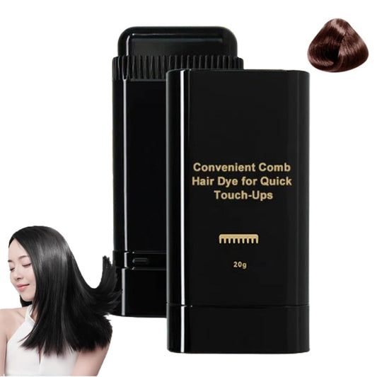 Hair Color Stick, Waterproof and Sweat-Proof Hair Dye Comb, Hair Dyeing Comb, Portable Hair Color Touch-Up stick with Comb to Cover Gray Hair for Women & Men (Coffee)
