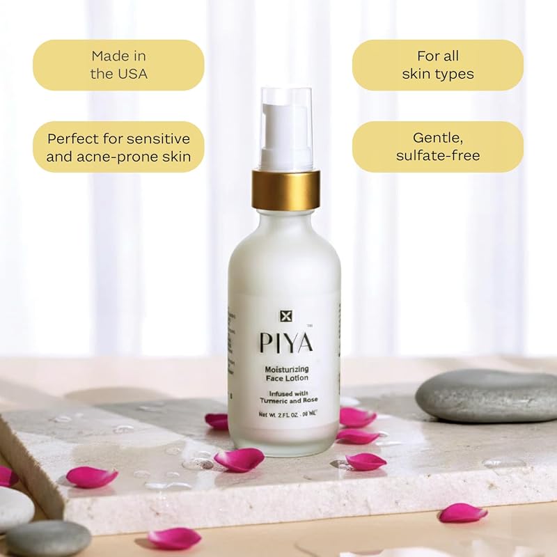 Face Moisturizer with Turmeric, Bakuchiol, Aloe Vera & Squalane – Hydrating Daily Lotion