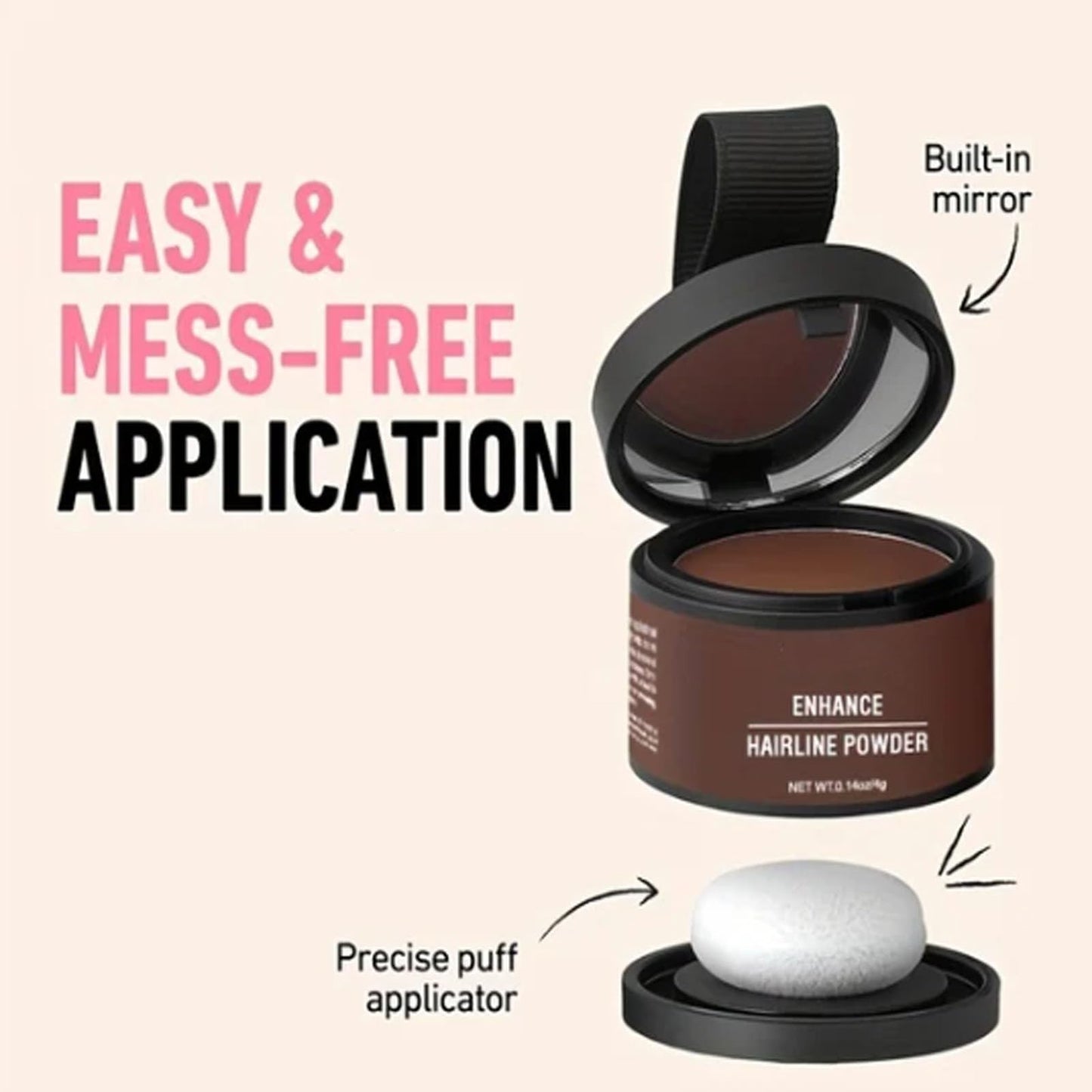 Compact Hair Filler, Hairline Shadow Powder, Sweatproof Waterproof Hair with Long-Lasting Effect, Enhance