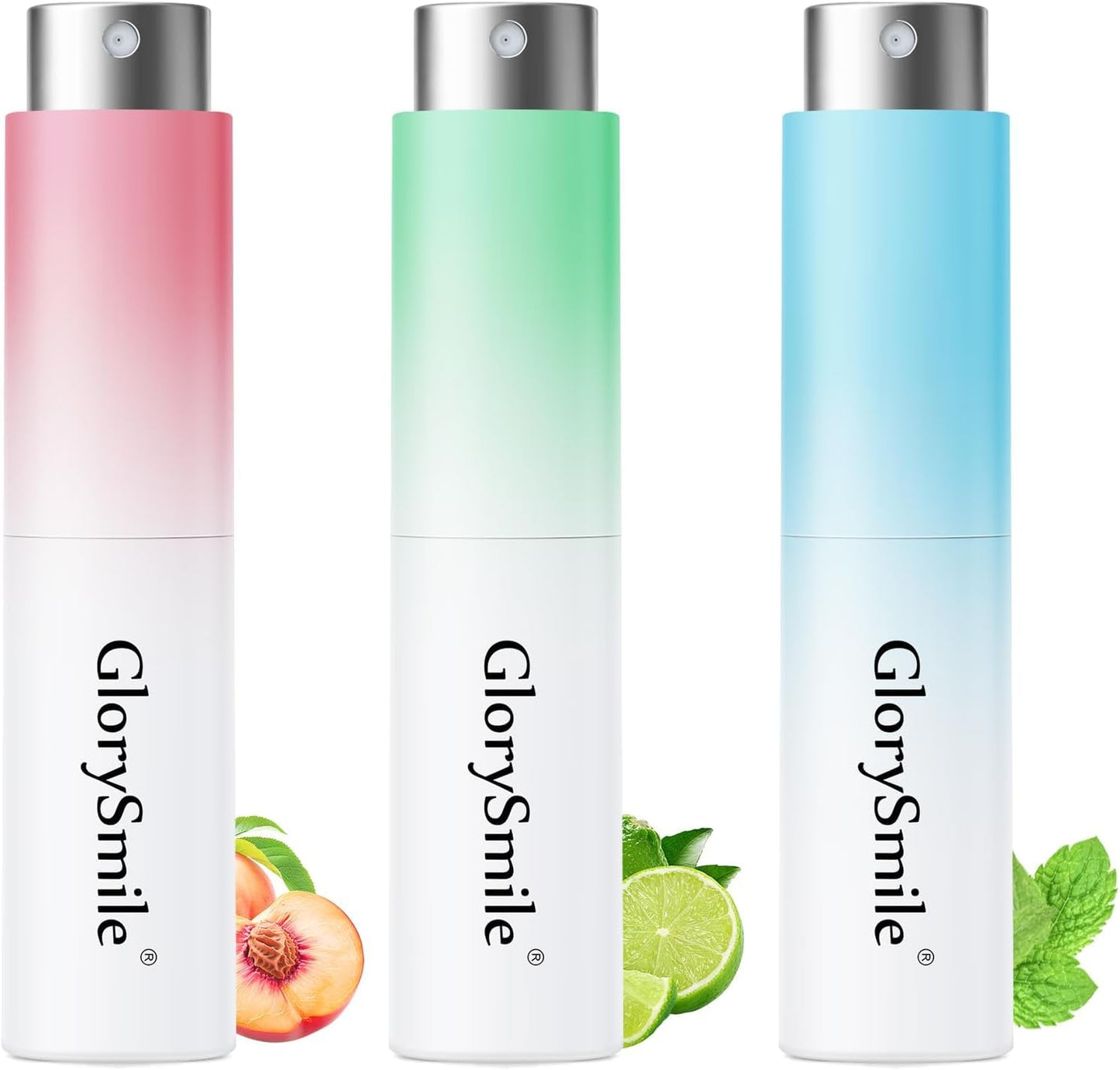Oral Breath Spray, Mouth Spray Breath Fresheners, Adult Bad Breath Relief, Hours of Freshness - Natural Plant Extracts, 0 Alcohol - Compact & Portable 3-Pack - 3 Flavors (Mint/Peach/Lemon)