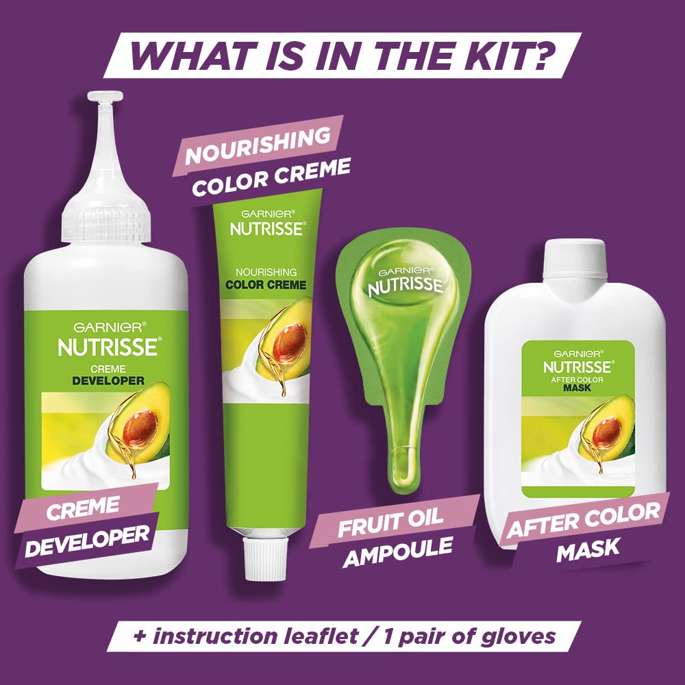 Garnier Hair Color Nutrisse Ultra Color Nourishing Creme, DN1 Light Cool Denim (Blue Orchid) Permanent Hair Dye, 2 Count (Packaging May Vary)