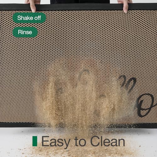 LUMI Outside Welcome Door Mat 36x59 - Non-Slip Durable Rubber, Easy Clean, Hello Variation