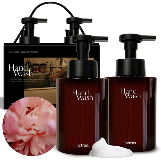 Luxurious Forest Scent Hand Wash - Hetras Perfume Bubble Wash 17.4 fl oz (2 Pack) with Pump Dispenser | Hydrating & Gentle Formula