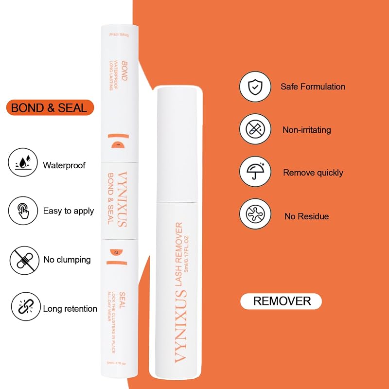 Lash Clusters Kit with Bond & Seal, Glue Remover, Tweezers & Brush – 280pcs DIY False Eyelash Extensions