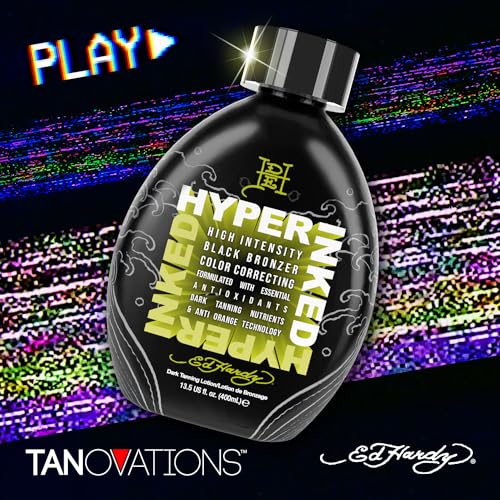 Ed Hardy Hyper Inked Dark Tanning Lotion with Color Correcting & Skin Firming