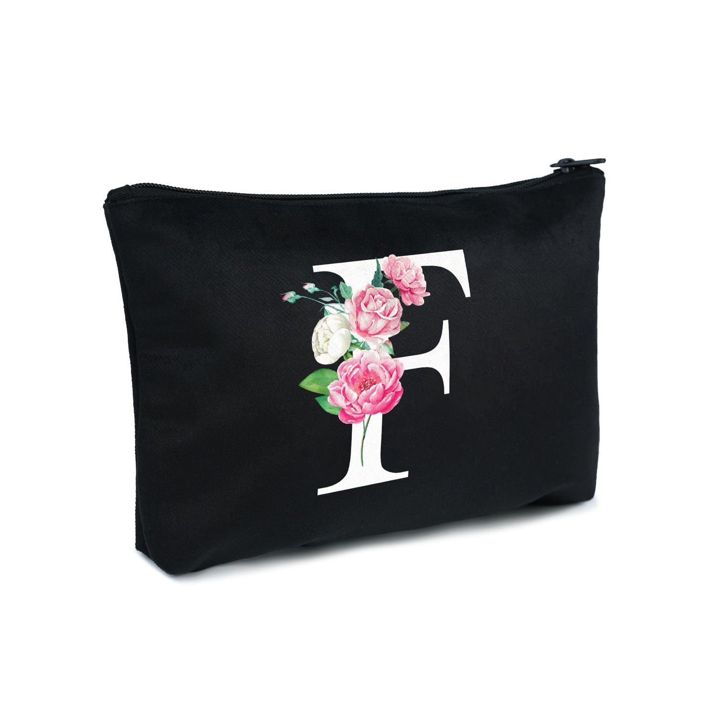 Makeup Bag Personalized Gifts for Women Monogram Flower Velvet Cosmetic bag for Birthday Gift Mom Friends Sister F