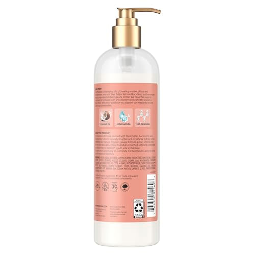 SheaMoisture Illuminating Body Lotion with Coconut Oil, Hibiscus, Niacinamide and Pro-Ceramides, Instantly Enhancing Skin's Natural Glow, 24H Moisturizing 16 oz