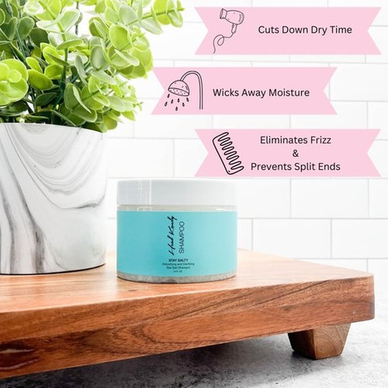 Head Kandy Stay Salty Sea Salt Purifying & Detoxifying Shampoo | Safe for Colored Treated Hair | Seaweed For Hydration, Volume & Shine | 12 oz