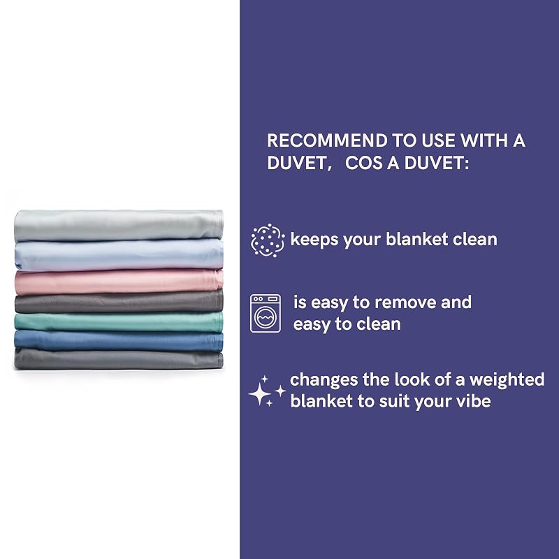 YnM Exclusive Blue Grey 60x80 25 lb Cooling Weighted Blanket for Adults