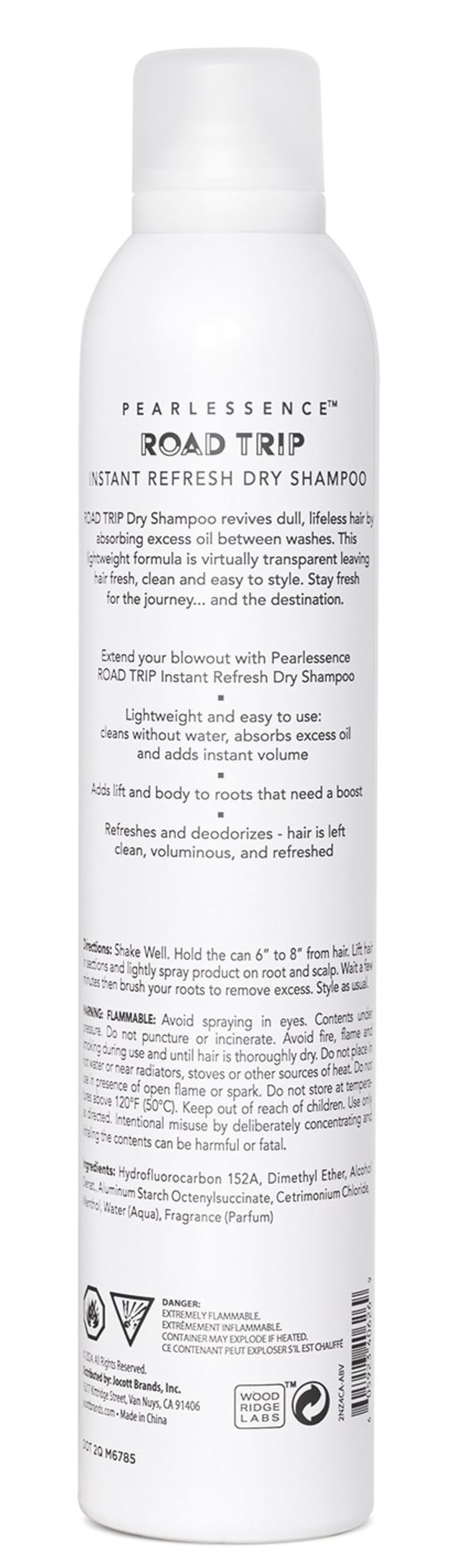 Pearlessence Road Trip Instant Refresh Dry Shampoo | Lightweight, Water-Free Hair Cleanser for Oil Absorption & Volume | No White Residue, Travel-Friendly Formula (8 Oz)