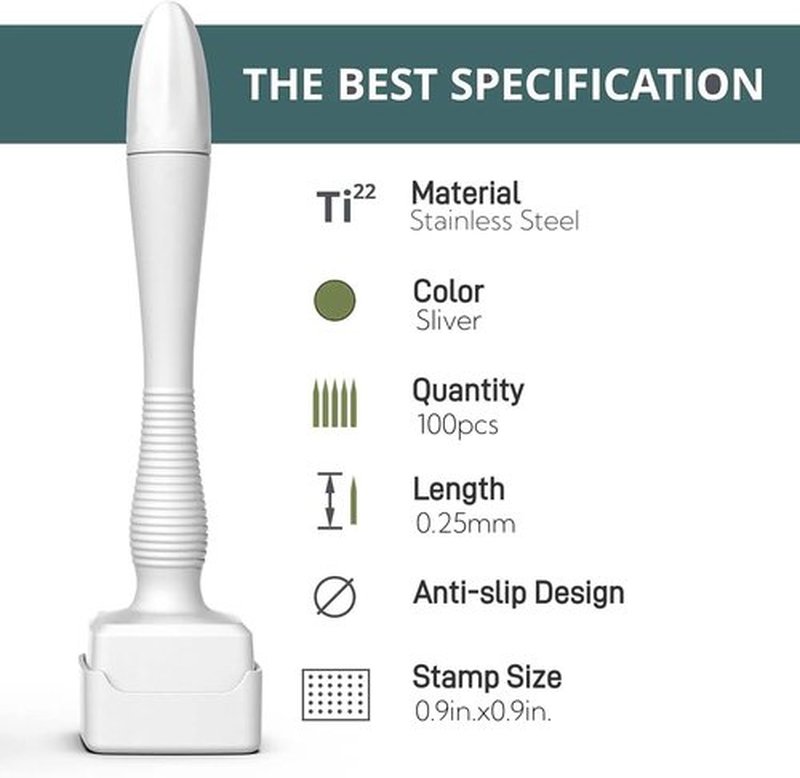 Derma Stamp for Hair & Beard Micro-exfoliating Tool Dermastamp for Women and Men