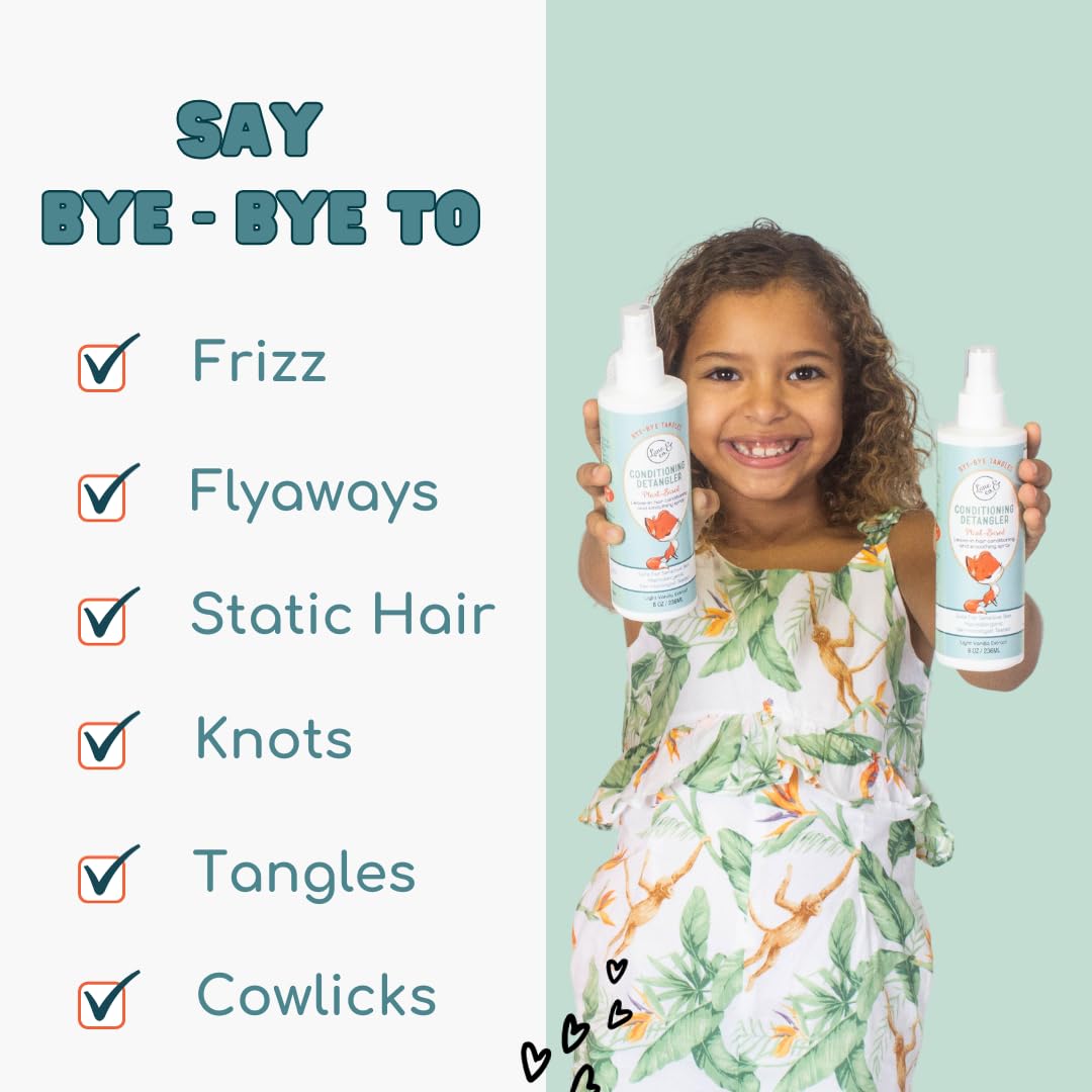 LANE & CO. Conditioning Detangler Spray for Kids & Babies - Leave In Conditioner Spray for Smoothing, Detangling - Vegan, Plant-Based, Child-Safe Formula - Natural Baby Hair Products - 8-oz. Bottle