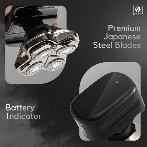 Skull Shaver Pitbull Silver PRO: Electric Head Shaver for Men, Wet & Dry Bald Head Shaver with Ergonomic Design - Perfect Grooming for Men