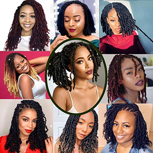 8 Inch Spring Twist Braiding Hair - T1B/30 Pack of 7 for Natural Style