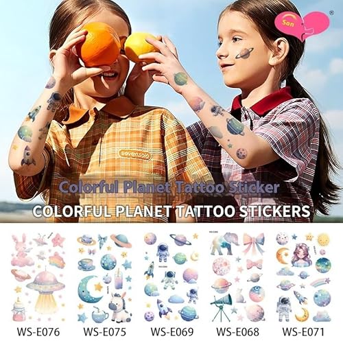 Kids Temporary Tattoos ? 400+ Designs, 22 Sheets Waterproof Body Stickers for Parties, Swimming, Costumes & Everyday Play