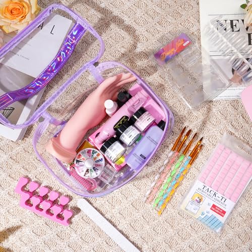 Purple Nail Kit for Beginners with Practice Hand & Storage Bag