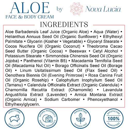 Aloe Vera Skin Moisturizer for Face & Body - Soothing, Hydrating, Fragrance-Free