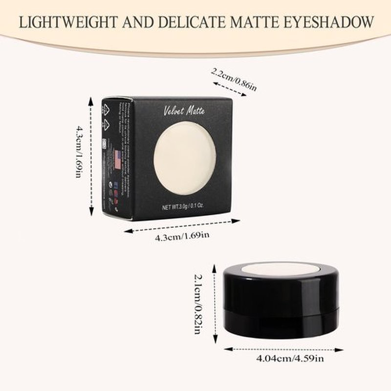 FIVEFULU Single Off White Eyeshadow, Pressed Powder Matte Beige Eye Shadow Palette Make-up, Blendable Long Lasting High Pigment Off White Eye Makeup Halloween Off White Eye Paint & Face Body Paint