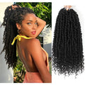Alicoco Passion Twist Crochet Hair Pre-Looped 16 Inch - 8 Packs, 1B Color