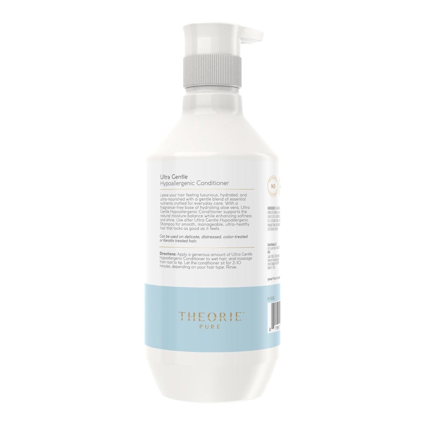 Ultra Gentle Hypoallergenic Conditioner - Vegan & Plant-Based, Fragrance-Free for Itchy Skin - 400mL Pump