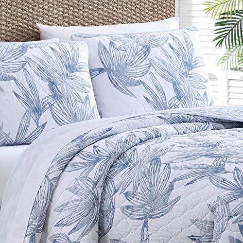 Queen Reversible Cotton Quilt Set with 2 Shams - Breathable All-Season Bedding