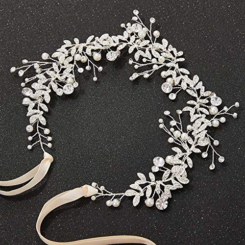 Silver Bridal Headpiece Headband for Wedding Hair Accessories - SWEETV