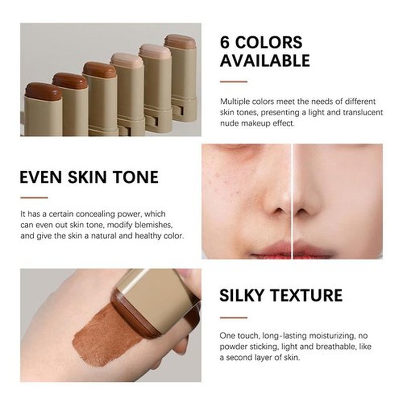 Covebalm Foundation, Skween Beauty Skin Tint, 4-in-1 Foundation Moisturizing Stick, Natural Cover Beauty Balm, Moisturizing, Locks In Moisture and Fits Skin Lightly (#03)