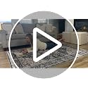 Amada 6x9 Blue Washable Area Rug for Dining Room - Vintage Pattern, Non-Slip