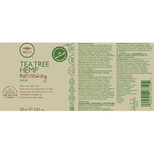 Tea Tree Hemp Multitasking Spray, All-in-1 Style Prep, For All Hair Types, 6.8 fl. oz.