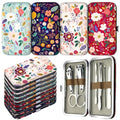 12-Piece Floral Manicure & Pedicure Set with Nail Tools and Travel Case