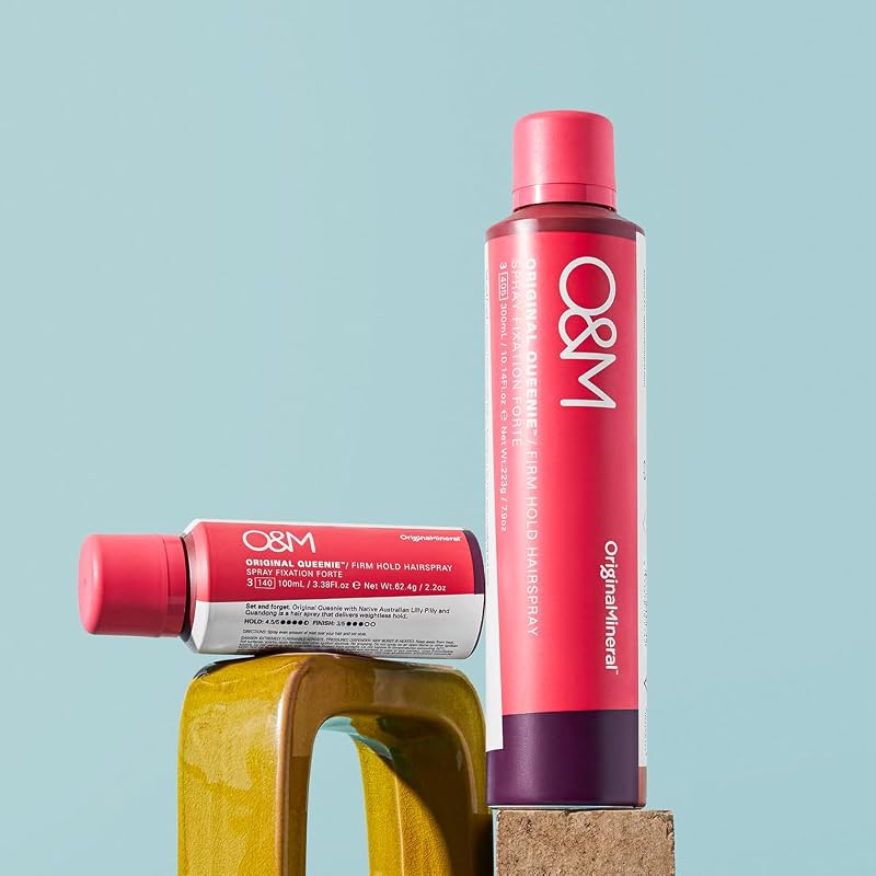 O&M Queenie Firm Hold Hair Spray 300ml – Non-Toxic, Vegan, Fragrance Free, UV Protect