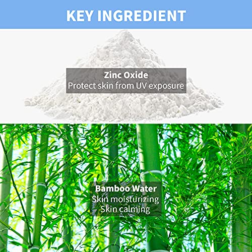MAKEPREM UVA UVB Defense Calming Sun Cream SPF 50+ PA++++ Vegan Mineral Sunblock, Cream