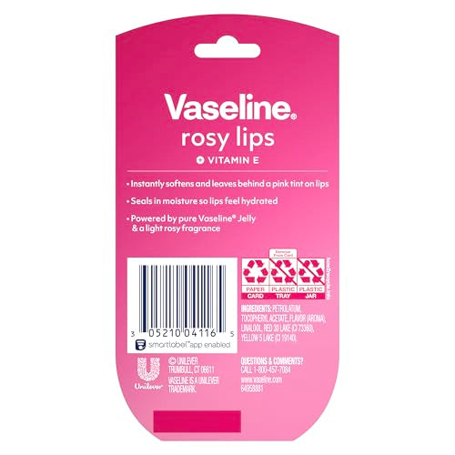 Vaseline Lip Therapy 2 ct Rosy Lips Mini For Dry, Chapped Lips Moisturizing Tinted Lip Balm 0.5 oz