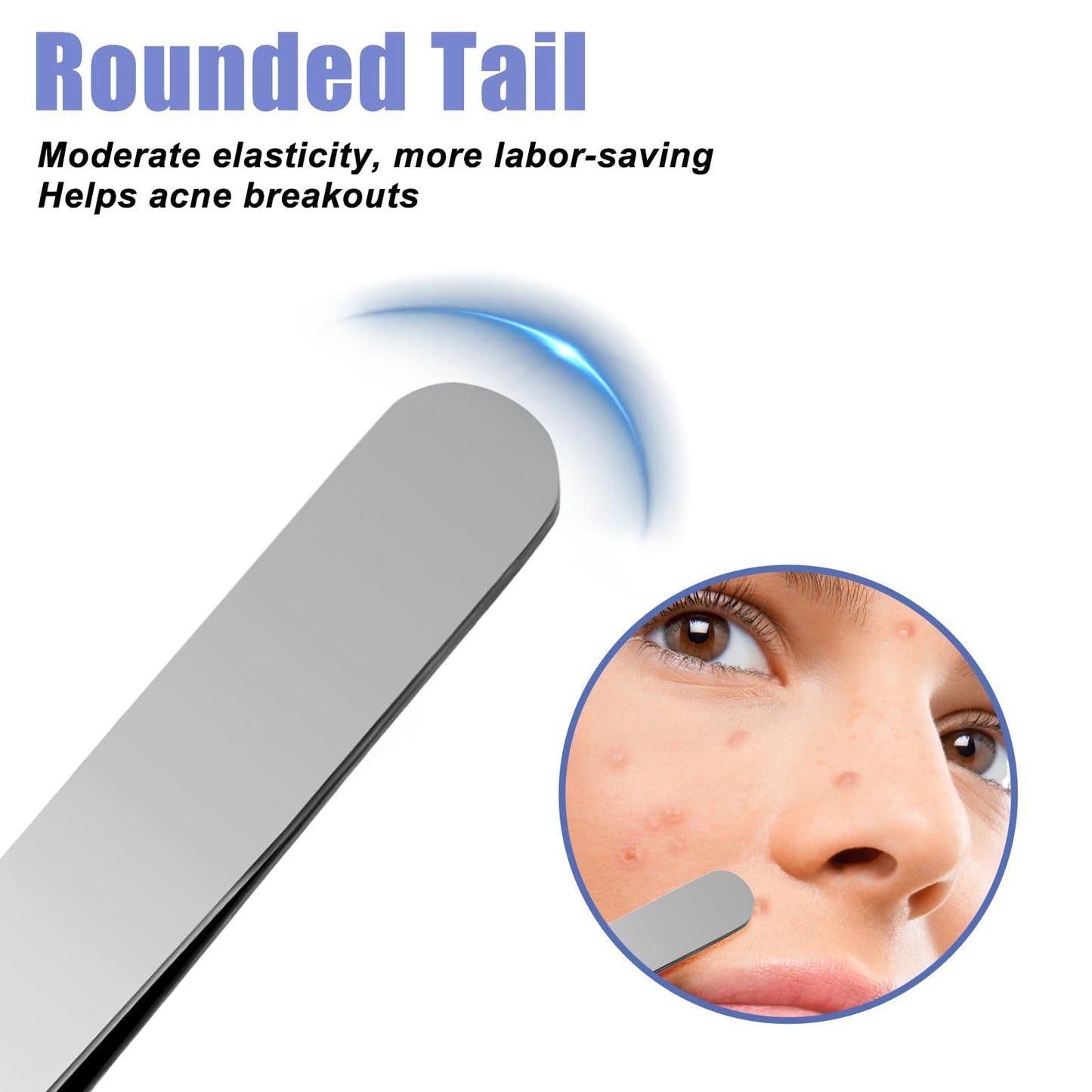 Wanmu 7Pcs Blackhead Remover Tool Comedone Extractor, Stainless Steel Acne Removal Kit, Pimple Popper Tool with Case for Nose Face Skin, Blemish, Whitehead Popping, Zit Removing