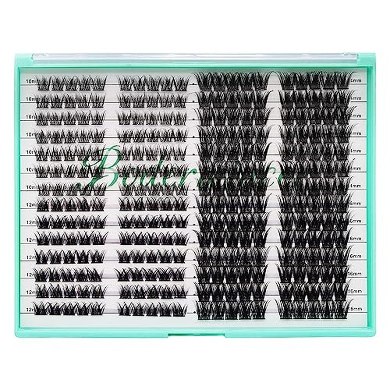 BODERMINCER D Curl 280pcs 10-12-14-16mm Lash Clusters Wispy Eyelash Clusters With Soft Thin Band Cluster Eyelash Extensions Natural Volume Lash Extensions,DIY Individual Lashes Clusters (M03#)