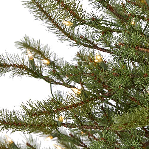4ft Pre-Lit Artificial Christmas Tree with 100 Clear Lights - Realistic Faux Pine
