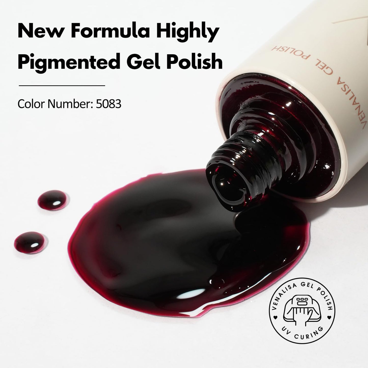 VENALISA Jelly Red Gel Nail Polish, 1 Pcs Burgundy Dark Red Gel Polish Transparent Sheer Color High Gloss Soak Off U V Nail Manicure Salon and DIY at Home Gifts for Women