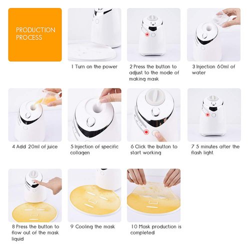 Face Mask Maker Facial Mask Machine with 32 Counts Collagen Pills Make Your Own Face Mask Kit Home Automatic DIY Face Mask Maker Machine, Face Mask Maker Kit, Facial Cream Maker Gifts for Women