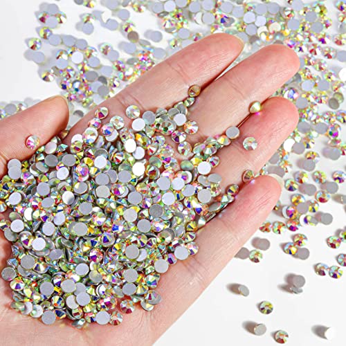 Crystal AB Flat Back Rhinestones Bulk SS30 2880pcs for Crafts Nails & Decor - Beadsland