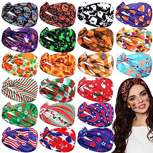 Halloween Holiday Headbands for Women Bulk 21 Pieces Fall Accessories