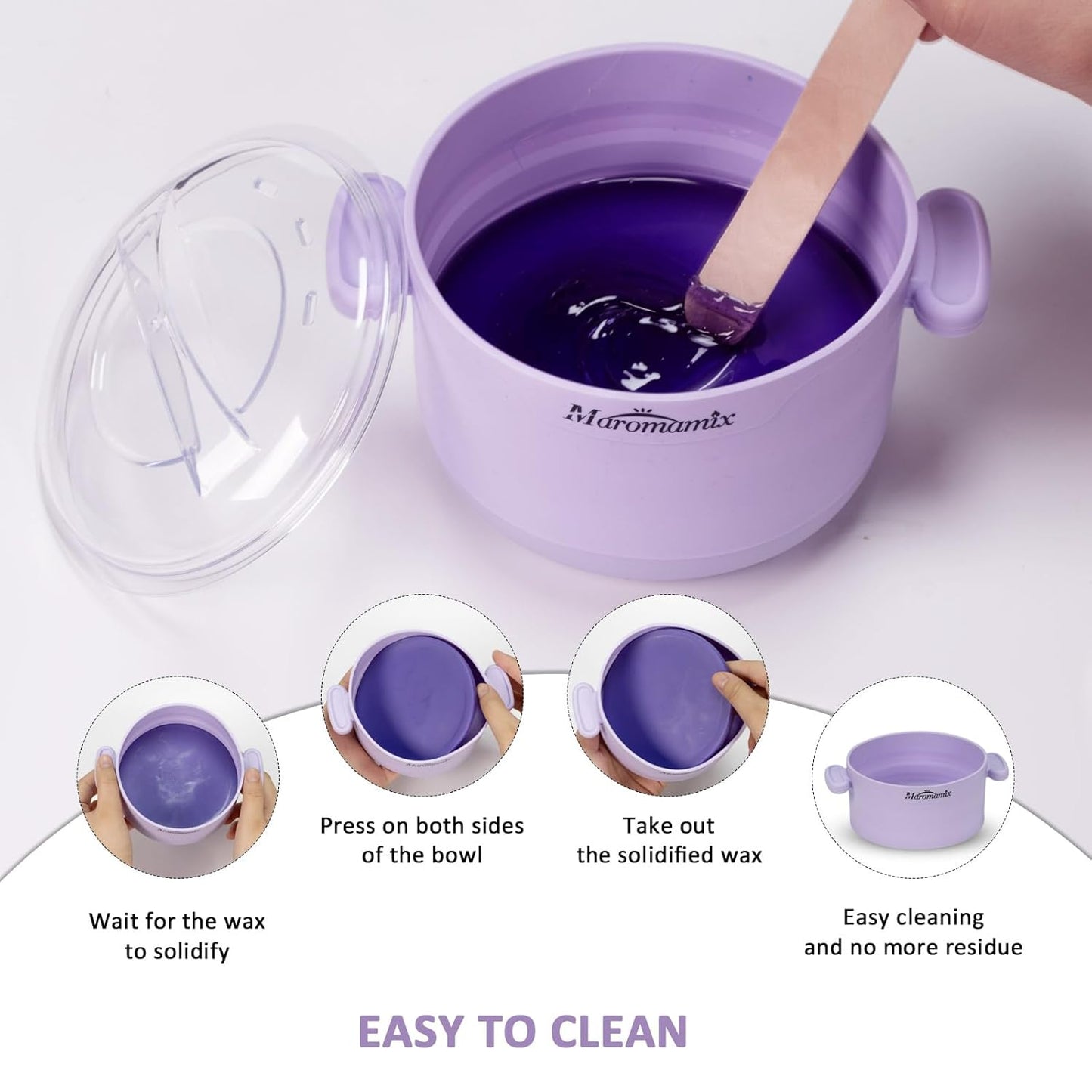 Portable Silicone Wax Warmer Kit with 4 Hard Wax Beads for Home Hair Removal