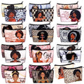 Talltalk 24 Pcs African American Black Makeup Bags for Women Toiletry Canvas Zipper Makeup Bags Black History Month Women Gifts Cosmetic Pouch Reusable Multipurpose Organizer