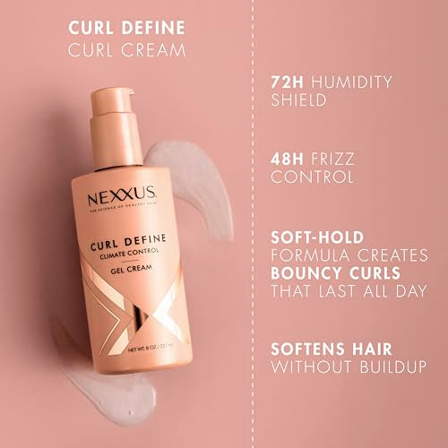 Nexxus Styling Curl Define Curl Cream Climate Control Gel Cream Hair Cream Powered by STYLEPROTECT Technology 8 fl oz