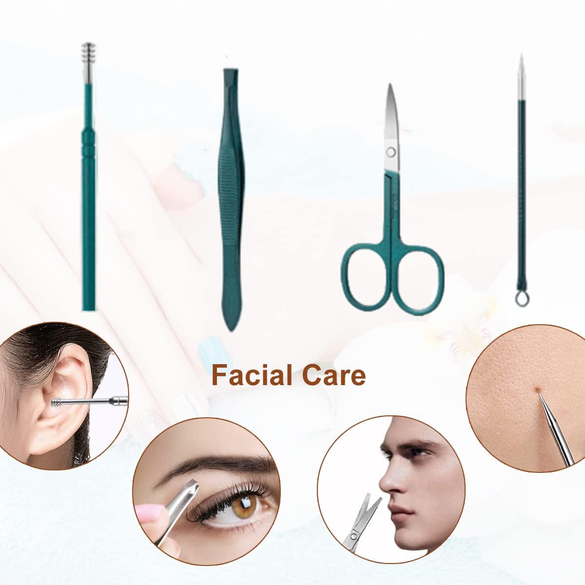 18-Piece Professional Nail Clippers Set - Stainless Steel Fingernail & Toenail Cutters, Complete Manicure & Pedicure Kit with Luxurious Travel Case - Premium Nail Care Tools (Green 18 pcs Green)