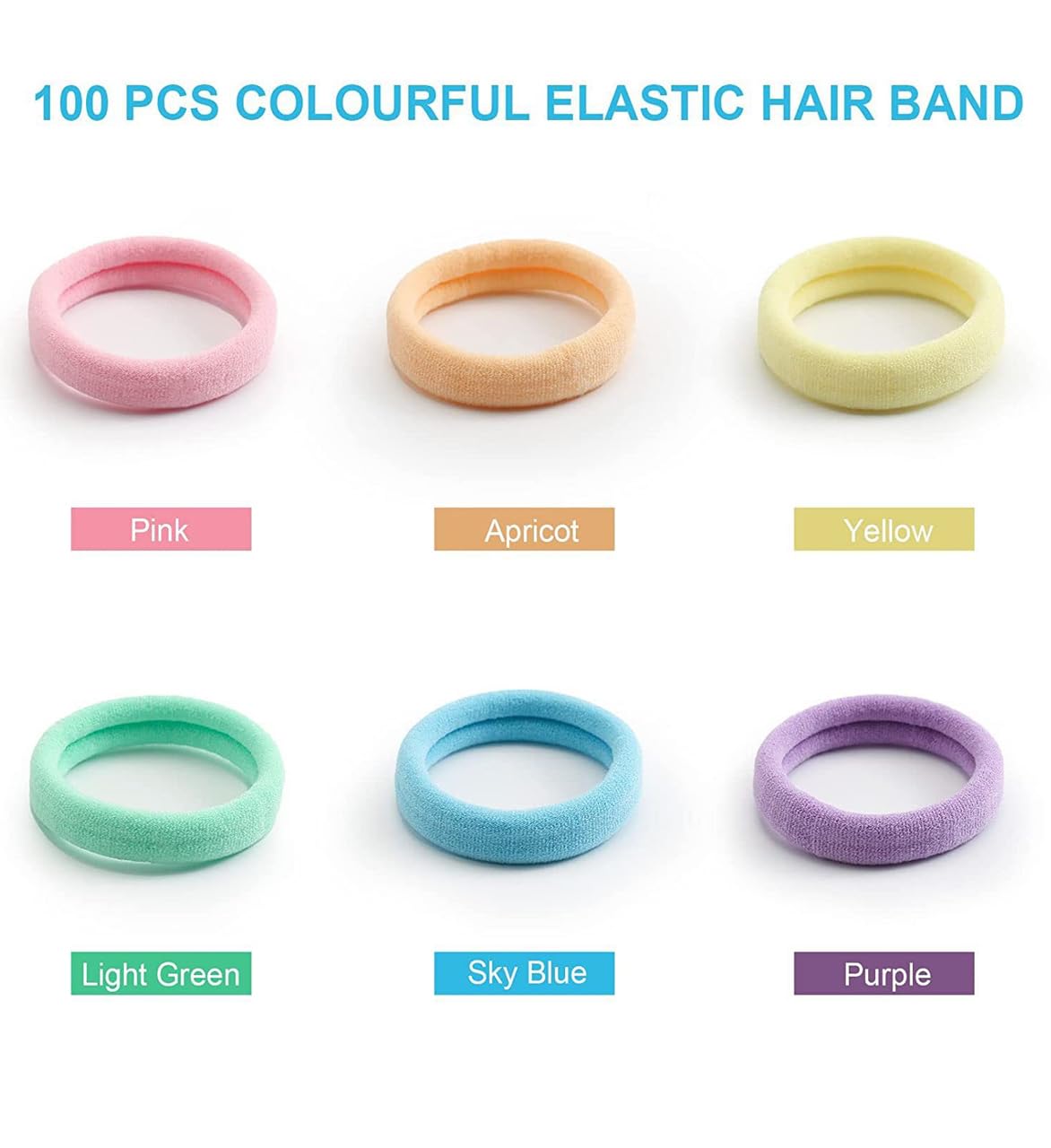 100PCS Soft Stretch Hair Bands - Seamless Elastic Hair Ties, Gentle Ponytail Holders for Thick/Thin Hair, No Pull No Damage Hair Elastics for Women, Girls, and Kids