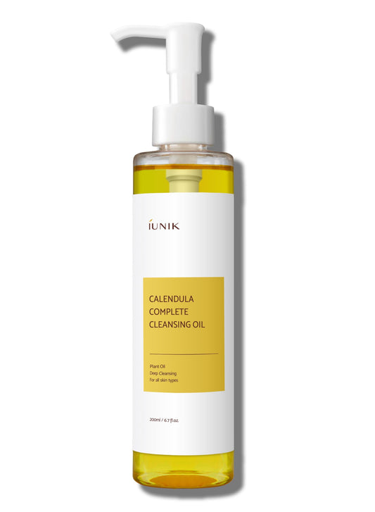 IUNIK Calendula & Jojoba Oil-Infused Vegan Cleansing Oil – Gentle Blackhead Melting & Makeup Remover Facial Cleanser w/Plant-based Oils Korean Skincare
