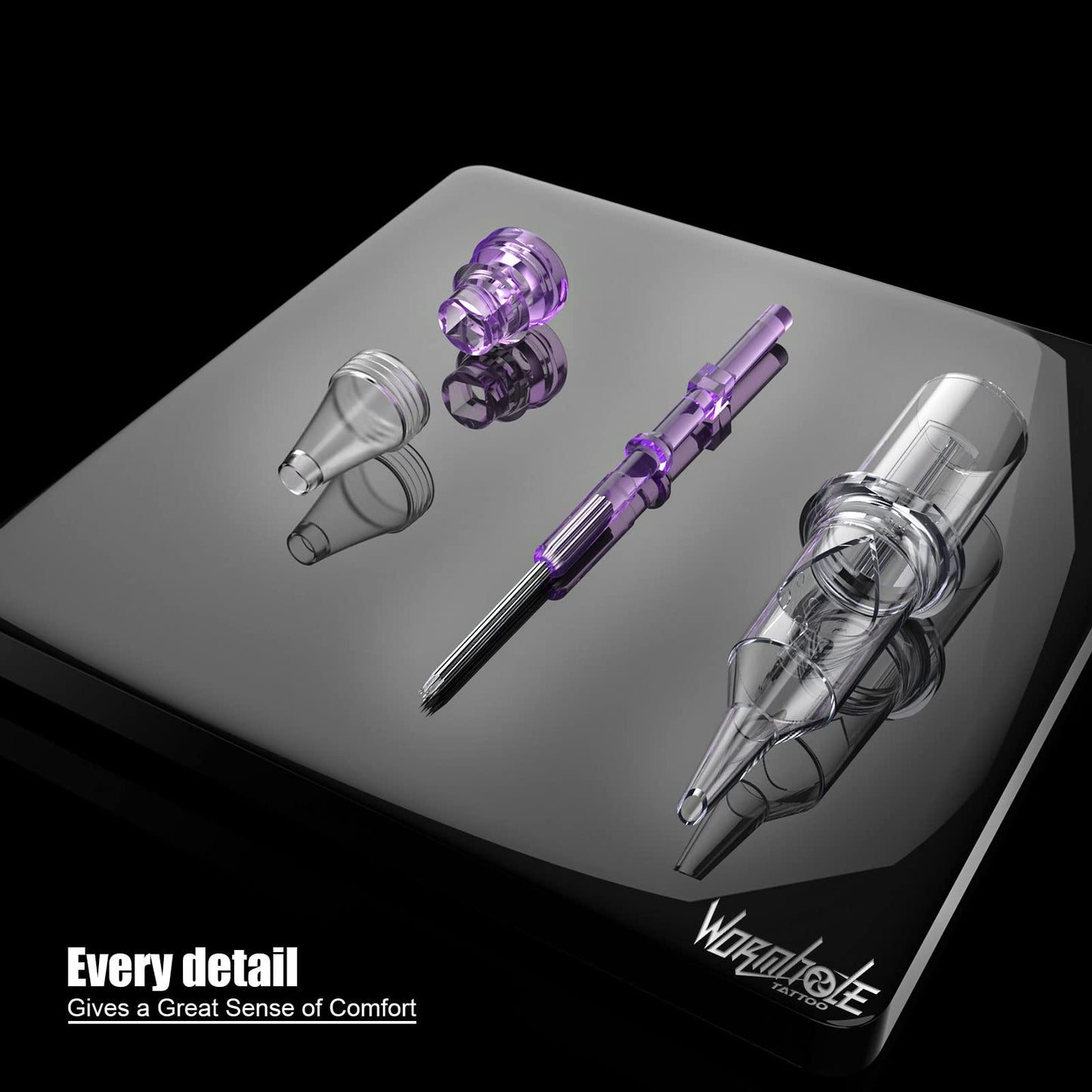 Wormhole Tattoo Cartridge Needles, 20pcs Mixed Sizes 3RL 5RL 5RM 7RM Disposable Tattoo Needles Cartridge Round Liner Shader Magnum for Cartridge Tattoo Pen Machine Permanent Makeup Tattoo Supplies