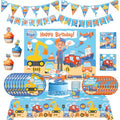 Blippi Birthday Party Supplies Set for 16 Guests - Dinnerware, Banners & Decorations - Variation 129