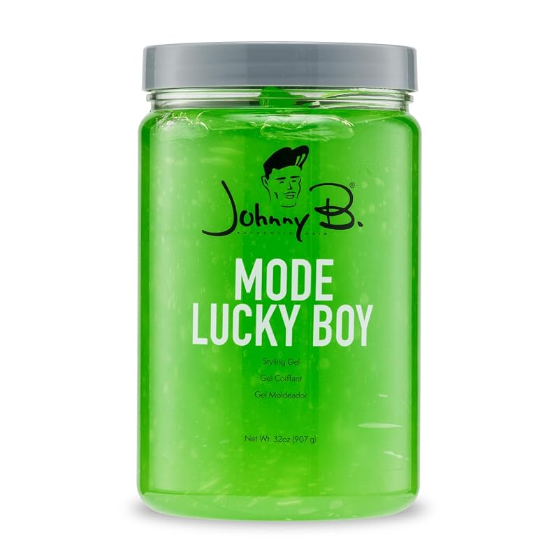Lucky Boy Styling Gel 32oz – Alcohol-Free Medium-Thick Formula, Green