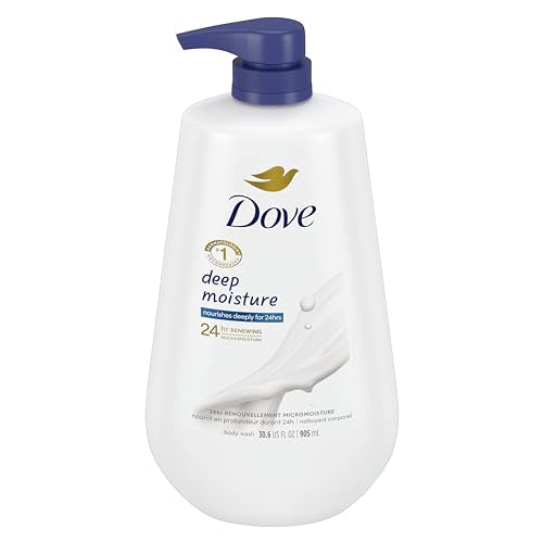 Dove Beauty Bar Gentle Skin Cleanser Pink 6 Bars Moisturizing for Soft Care More Than Soap 3.75 oz & Body Wash with Pump Deep Moisture For Dry Skin Moisturizing Skin Cleanser 30.6 oz